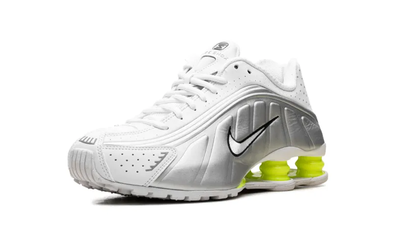 Nike Lifestyle Shox R4 WMNS 'White Metallic Silver Volt'